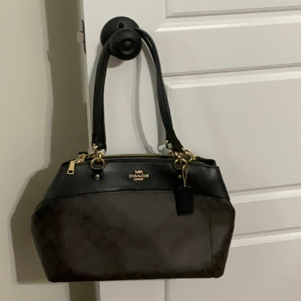 Coach Black and Brown Shoulder Bag